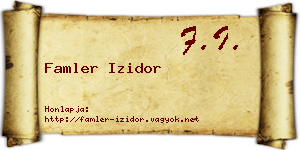 Famler Izidor névjegykártya
